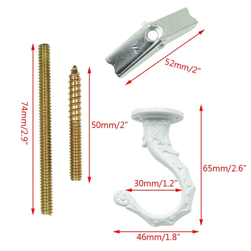 Hxchen 65mm/2.6" Ceiling Hooks - Heavy Duty Swag Hook with