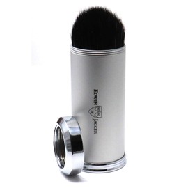 Edwin Jagger Chrome Plated Silver Travel Shaving Brush (Black Synthetic)