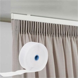 Byour3 - Curtain Tape for Wavy Curtains - White Ruffle Tape for Curtains Hem Tapes for Interior Curtains with Multiple Pockets for Hooks Plastic Tent Ruffled Curtains (Classic 7 cm, 10 Metres)