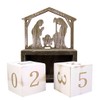 Needzo Wooden Nativity Scene Christmas Countdown Calendar Blocks, 6 3/4
