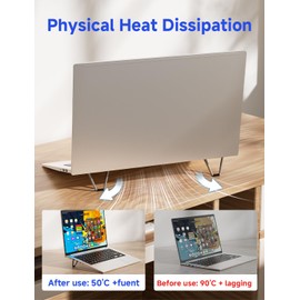 Portable Laptop Stand, Mini Aluminum Keyboard Riser,Foldable Cooling Pad,Ergonomic Adjustable Laptop Stand Holder for 11.6-17 Inch Laptops for MacB00k Air/Pro,Silver