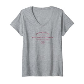 USC Cardinal Logo 1880 Los Angeles California V-Neck T-Shirt