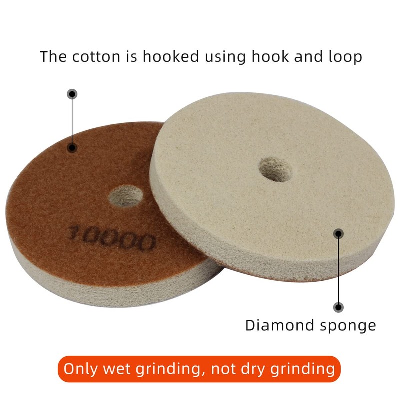 4" Diamond Sponge Fiber Polishing Pad 3000 Grit - Polishing