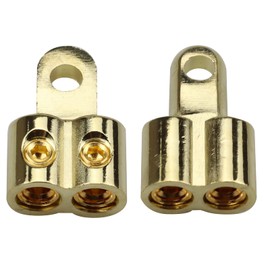 ZOOKOTO Classic Dual 4/6 Gauge Inputs to 5/16-Inch Ring Terminal Gold