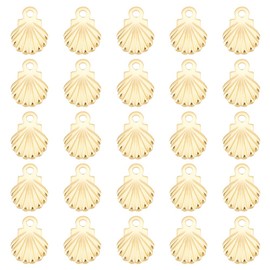 UNICRAFTALE about 200pcs Shell Charms Stainless Steel Charms Ocean Pendant Sea Animal Charms Metal Charms Real 24K Gold Plated SeaShell Pendant for Necklace Bracelet Earring Jewelry Making