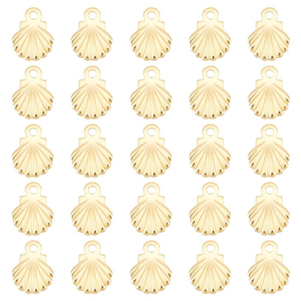 UNICRAFTALE about 200pcs Shell Charms Stainless Steel Charms Ocean Pendant