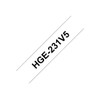 Brother HGe-231V5 Labelling Tape Cassette, Value Pack, Black on White,