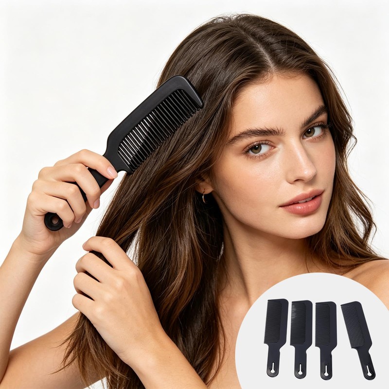 10 Pack 8.66 in Barber Comb, Black