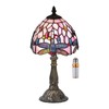 Nizrsky Tiffany Table Lamp,3 Color-Temperature Dragonfly Stained Glass Lamp,8 Inch