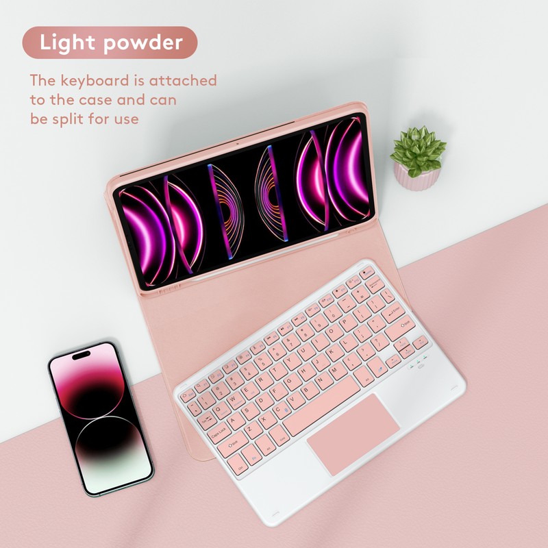 Wireless BT Keyboard USB Keypad with PU Leather Protecting Case