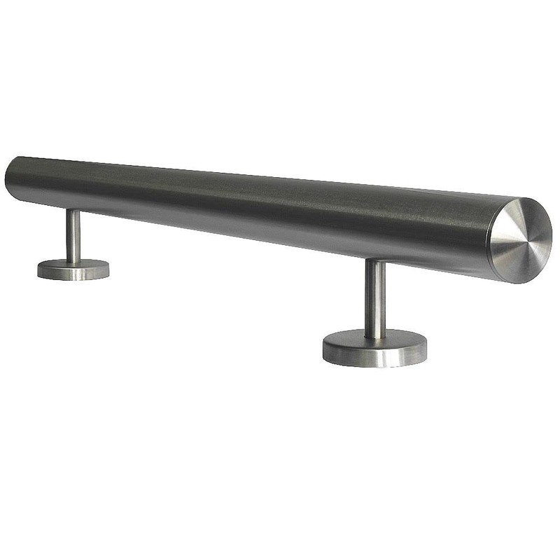 Stainless Steel Handrail, 33.7 mm in Diameter with Straight Holder