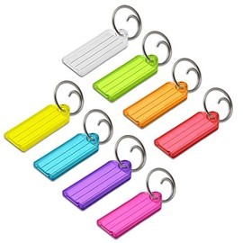 Lucky Line Key Tag W/Tang Ring 12300-10 Clear 100/box