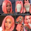 PANDA ANGEL Pink Bob Wig Human Hair 13X4 HD Pink