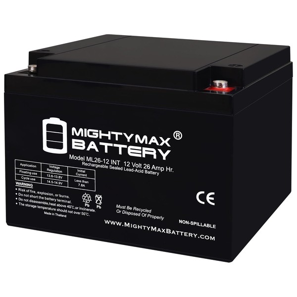 Mighty Max Battery 12V 26AH INT Replacement Battery Compatible with