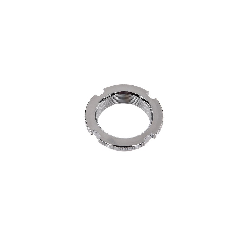 Locknut on steering bearing - chrome-plated - 4 grooves +