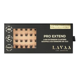 PRO Extend Lash System | 48 Lash Clusters in 4 lenghts: 8mm 10mm 12mm 14mm | Flat-Band All-Day Comfort | DIY Lash Extensions (W1 | WISPY)
