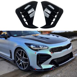 dtangor For KIA Stinger 2017-2023 Front Bumper Vent Hole Grill Covers Gloss Black