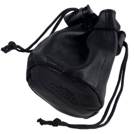 Oakridge Leather Small Drawstring Coin Pouch - Black