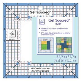 June Tailor 6 1/2-inch Outer and 3 1/2-inch Inner Get Squared Ruler