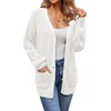 QUALFORT Women's 100% Cotton Cardigans for Women Lantern Sleeve Oversized