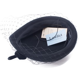 Lawliet Teardrop Luxe Black Velvet Women Wool Felt Fascinator Knot Tam Casque Hat T497