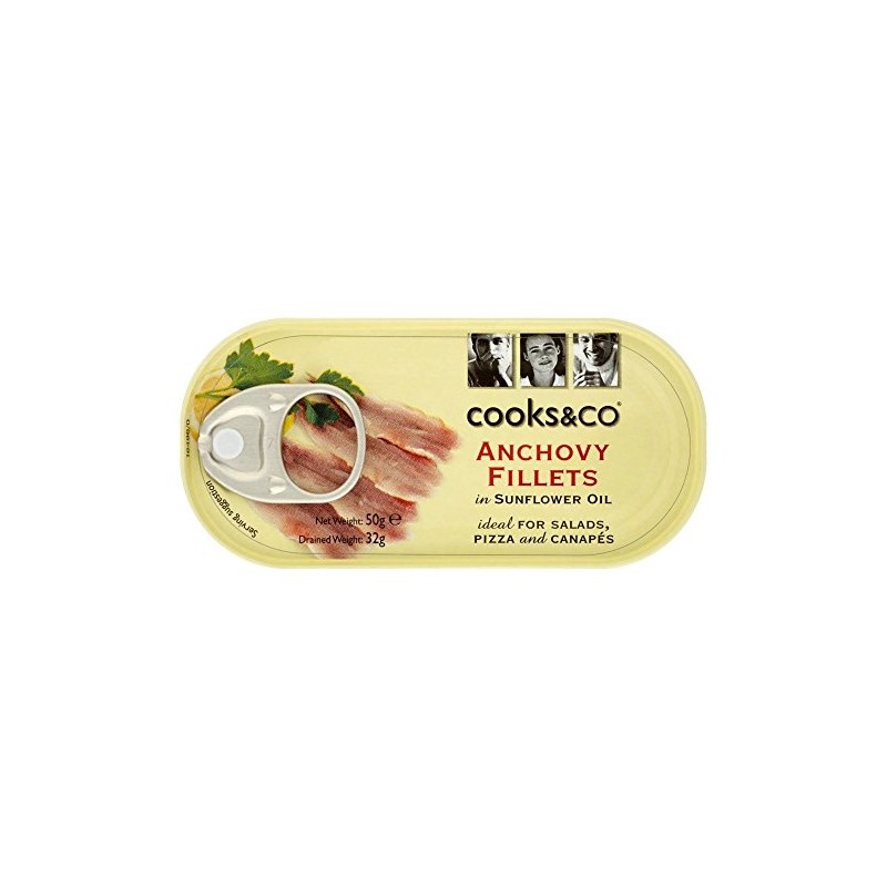 Cooks & Co Anchovy Fillets in Sunflower Oil (50g) -