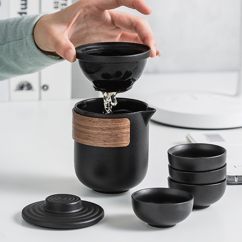 Travel Tea Set Portable Anti Burn Mini Ceramic Teapot Infuser