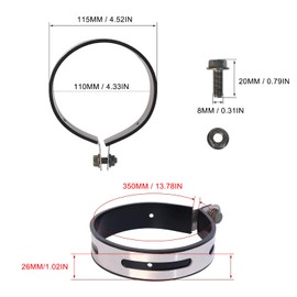 Minho Universal Motorcycle Exhaust Clamps in Alloy steel Material,1 Piece Exhaust Bracket Clip Hanger for Most Motorcyel Scooter Mopeds Inner 4.5"