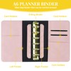 A7 Binder Refillable Planner Notebook 6 Ring, Portable Leather Organizer