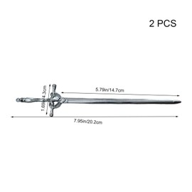 2 Pcs Metal Sword Hair Sticks Vintage Hair Chopsticks Simple and Elegant Hair Pins Sticks for Women and Girls Daily Wear