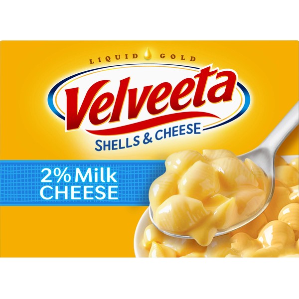 Velveeta Shells & Cheese Pasta with Cheese Sauce & 2% Milk Cheese Meal (12 ct Pack, 12 oz Boxes)