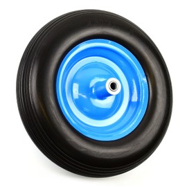 NK WFF16BK Flat-Free Wheelbarrow Tire with Ribbed Tread 6"-Inch Centered Hub 5/8"-Inch Bearings - 15.5"-Inch Tire Diameter, 4.80/4.00-8