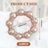 URROMA 24Pcs Pearl Rhinestone Napkin Rings, Pink Pearl Napkin Holders