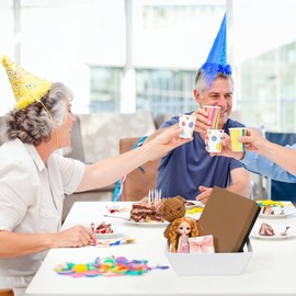 5 PCS Christmas Gift Basket with Wrap Bag & Ribbon, 9.8"x 6.7"x 3.6" Empty Decorative Gift Chest Box With Handles, Large Sturdy Cardboard Tray for Wedding, Baby Showers, Pets, Toys, Shelves and More