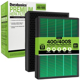 Durabasics Replacement Compatible with 400/400S Airmega Max 2, High Performance HEPA and Activated Carbon Filter for Air Purifier, 2-Pack