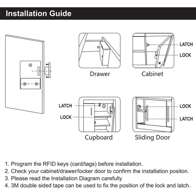 Lock Connection® RFID Electronic Cabinet Lock Hidden DIY for Wooden