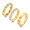 YIKOXI 3pcs Love Friendship Lucky Ring Cubic Zirconia Gold Ring