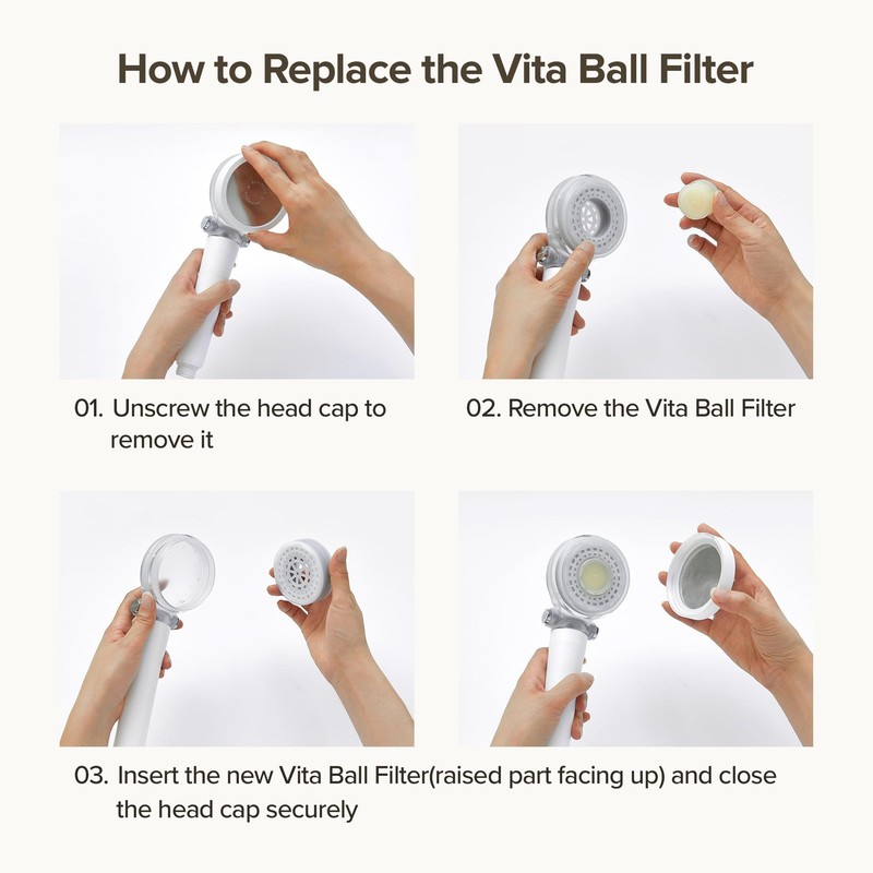 Vita Replacement Filter for Shower Head, Vitamin C Filter Refill