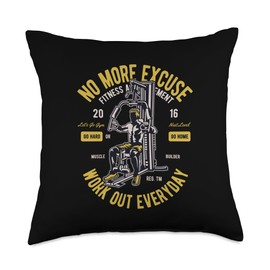 Kraftsport Fitness Studio Muskelaufbau Fitness Weight Lifting Strength Sports Muscle Building Throw Pillow, 18x18, Multicolor