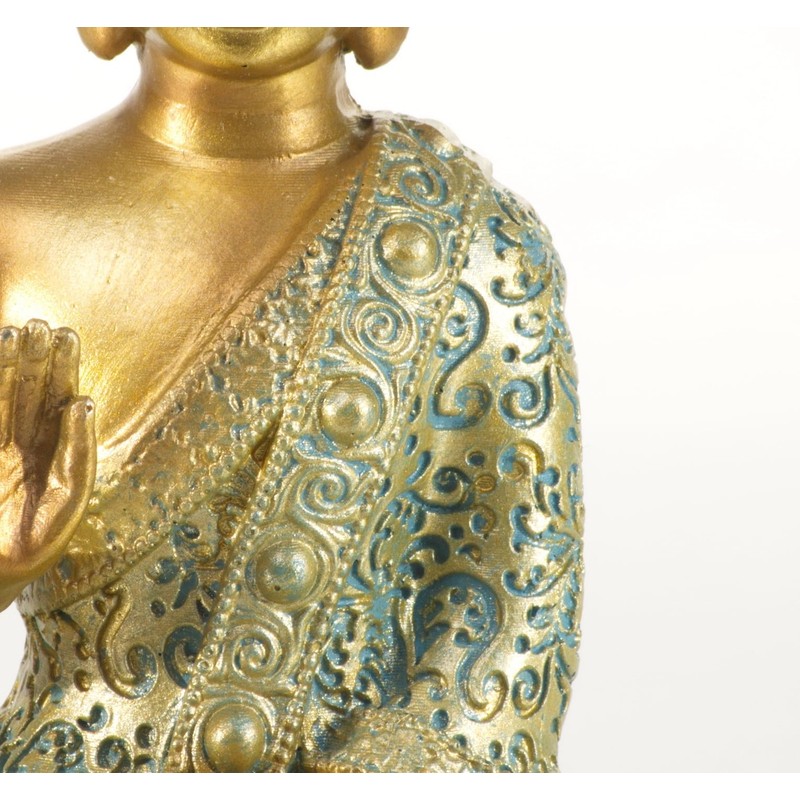 Schneemann-Versand Buddha Figurine Gold & Mint (15 cm) - Spiritual