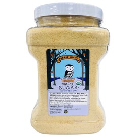 Barred Woods Maple Pure Organic Vermont Maple Sugar - 3 Pound Jar - Maple Sugar Granulated