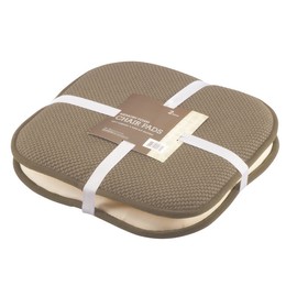 GoodGram 2 Pack Non Slip Ultra Soft Chenille Premium Comfort Memory Foam Chair Pads/Cushions - Assorted Colors (Taupe)