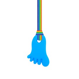 Sensory Oojamabobs - Foot Pendant chew Necklace - Autism - Blue with Lanyard (6 Designs Available!) (70cm, Rainbow)