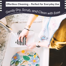 Double-Sided Microfiber Washcloths Waffle Weave – 12x12 Inch, Super Absorbent, Lint-Free, Fast Drying Kitchen Washcloths for Cleaning, Washing Dishes, Cars & More, Durable & Soft, Betsy- Black/White