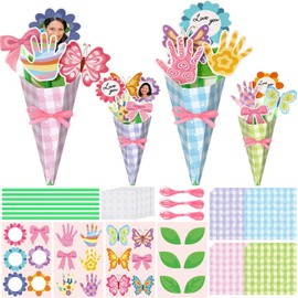 Blosssound 24 Set Flower Bouquet Craft Kit DIY Mother's Day Gift Crafts Make Your Own Flower Bouquet for Mothers Day Teacher Appreciation Week Classroom Home Fun Activities
