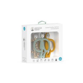 Matchstick Monkey, Antimicrobial Animal Teether Gift Set - 3 Pack, Animal Designs, Ludo Lion, Gigi Giraffe & Monkey