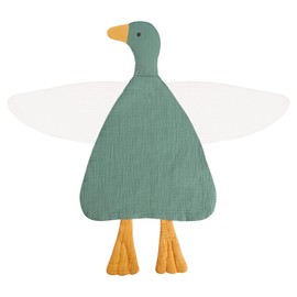 Baby Toys Lovey Blanket Soft Duck Blankets for Newborn Essentials 0-6 Months, Sensory Stuffed Animal Security Blanket for Boys and Girls (Roman Green, Duck)