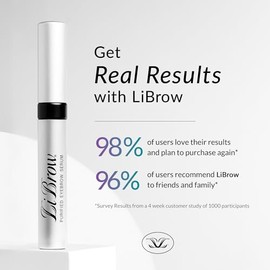 Suero para cejas LiBrow, para cejas más oscuras, pobladas y densas - apto para pieles sensibles y cejas finas y demasiado depiladas, vegano y libre de crueldad animal (3 ml, suministro para 90 días)