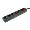 ROLINE 6-Way Power Strip with Switch, Black, 6 m