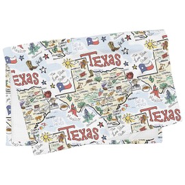 Fish Kiss 16"x24" Texas Map Towel is 100% Microfiber Waffle Weave Help You Explore in Detail – Our Super Absorbent & Soft, Machine Washable State Map Towel is Stain & Wrinkle Resistant